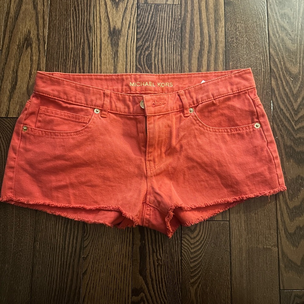 Michael Kors Women's Vibrant Orange Jean Shorts